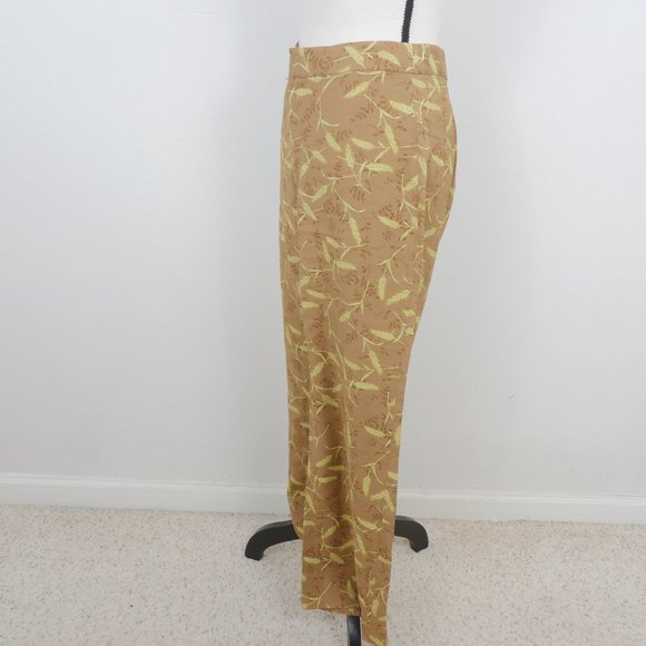 Paris Atelier & other stories Tan Yellow Floral High Waist Wide Leg SZ 6 Pants - Picture 7 of 10